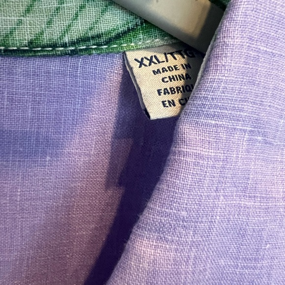 Tommy Bahama Men’s Lilac 100% Linen Short Sleeve Shirt Size XXL EUC - Picture 3 of 7